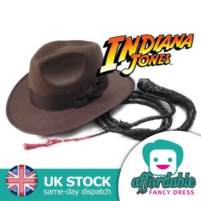 Indiana Jones explorer hat & whip