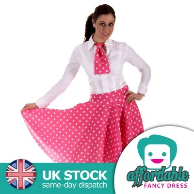 Pink/White Polka Dot Skirt and Scarf