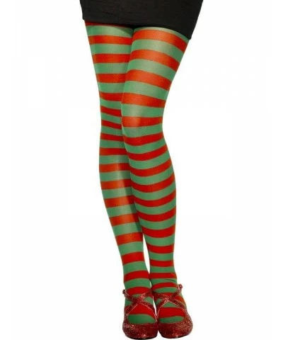 Striped Tights, Red and Green