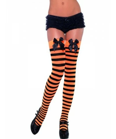 Striped Thigh High Stockings