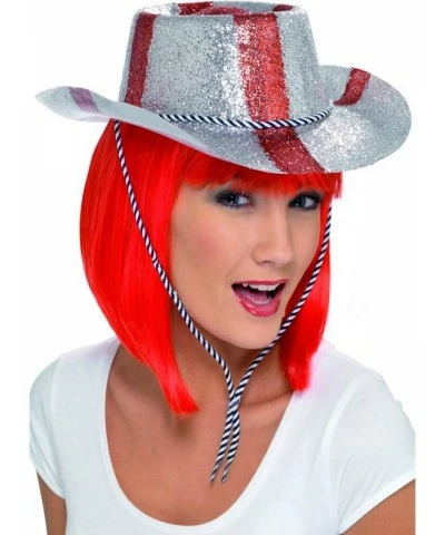 Cowboy Glitter Hat, Red and White
