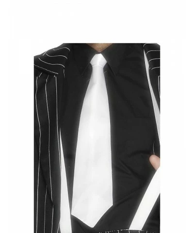 White Gangster Tie on Elastic