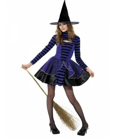 Teen Stripe Dark Fairy Costume, Purple and Black