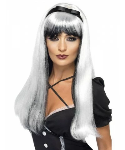 Bewitching Wig, Silver over Black