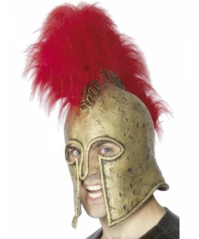 Ancient Greek Helmet, Gold and Red