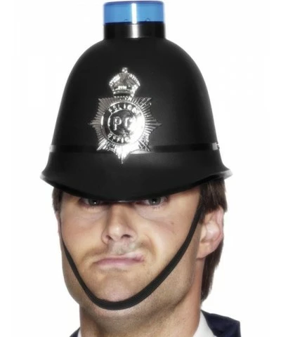 Police Helmet with Flashing Siren Light