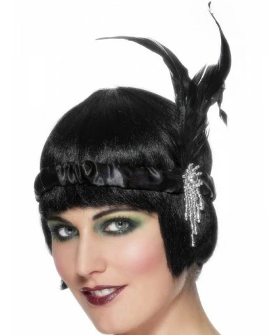 Black Satin Charleston Headband