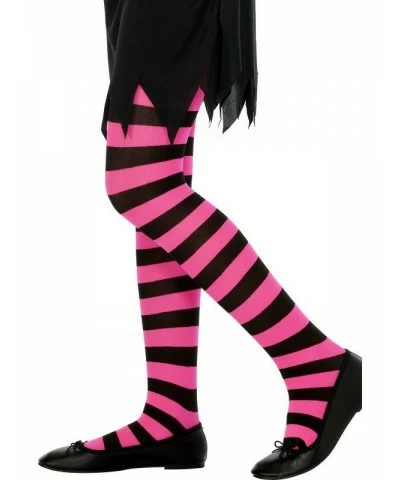 Tights Black and Fuchsia Striped, Age 6-12