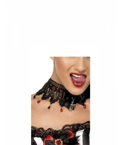 Gothic Ribbon and Lace, Beaded Necklace