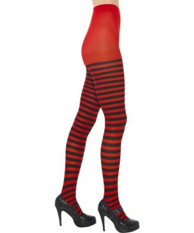 Red and Black Striped Tights