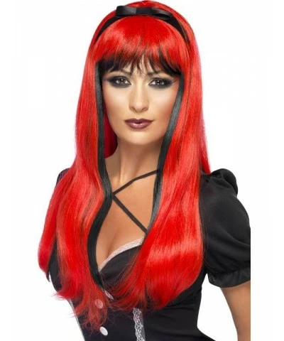 Bewitching Wig, Red over Black