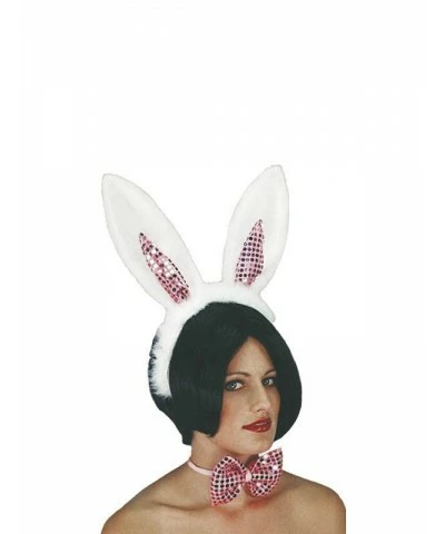 Sequinned Bunny Set, White and Pink