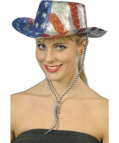 Cowboy Glitter Hat, Red, Silver and Blue