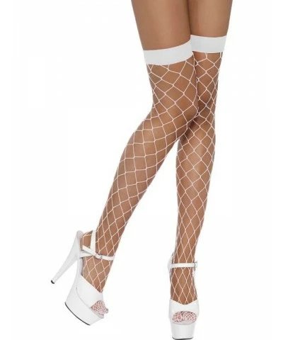 Diamond Net Thigh High Stockings