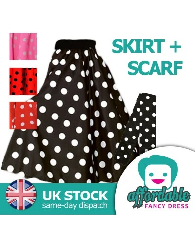 22" Polka Dot Skirt + Scarf