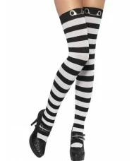 Stockings, Black and White with Handcuff