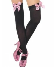 Thigh High Stockings Black and Pink