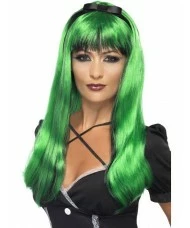 Bewitching Wig, Green over Black