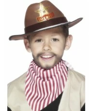 Cowboy Hat with Sheriff Badge