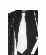 White Gangster Tie on Elastic