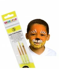 3 x Snazaroo Face Paint Brushes