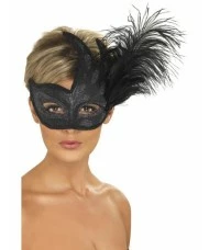 Ornate Colombina Feather Mask