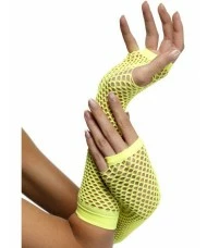 Fishnet Gloves Yellow