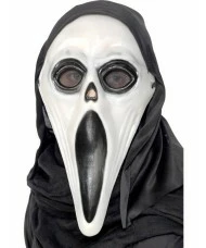 Glow in the Dark Screamer Mask, Black and White