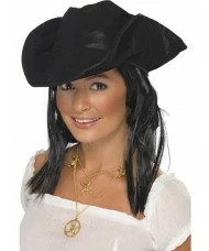 Leather Look Pirate Hat