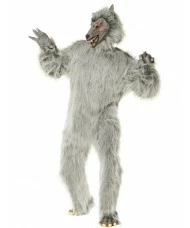 Werewolf Costume, Grey Fur Jumpsuit