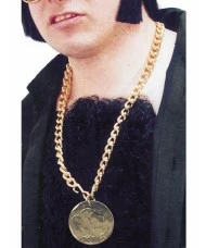 Gold Metal Medallion On Chain