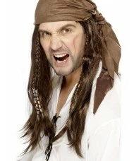 Buccaneer Pirate Wig, with Bandana
