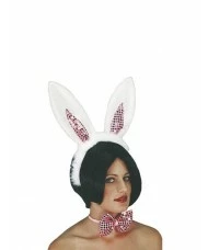 Sequinned Bunny Set, White and Pink