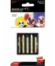 Make-Up Sticks in 5 Colours, Red, Yellow, Blue, White and Black
