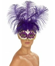 Purple Can Can Beauty Eyemask with Feather