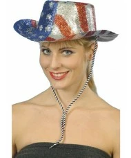 Cowboy Glitter Hat, Red, Silver and Blue