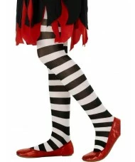 Tights Black and White Striped, Age 6-12