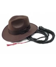 Indiana Jones explorer hat & whip